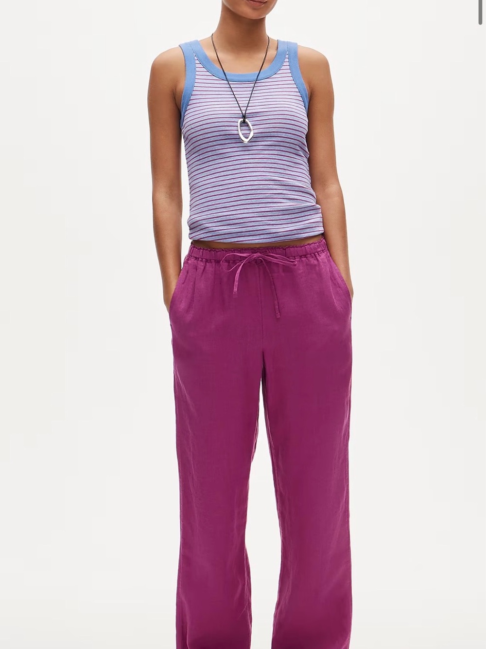 J. Crew Soleil Linen Petite Pants Size L